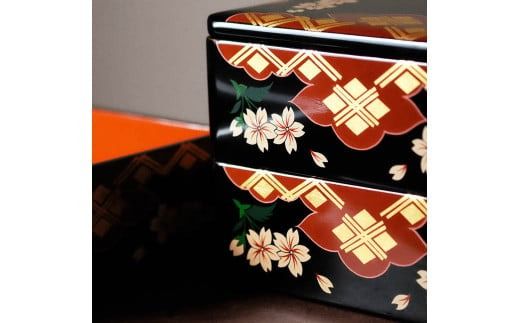 秀衡塗　秀衡さくら重(3段・7寸) / 漆器 食器 重箱 お重 漆塗 うるしぬり 手塗り 木製 伝統工芸品 和 お正月 おせち 高級 結婚 新築祝い お祝い 贈答 贈り物 プレゼント ギフト 香典返し お返し おもてなし【ocy925-ojyu-sak-3B】