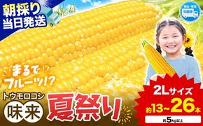 新登場★ トウモロコシ 味来 【収穫後当日出荷！】 夏祭り 選べる 約5kg 約10kg 13本前後 26本前後 《6月中旬-7月中旬頃出荷予定》 茨城県 結城市 野菜 甘味が強い 柔らかい ジューシー フルーティー 夏野菜 コーン【配送不可地域あり】(北海道・沖縄・離島)---yuki_local_759_5kg---
