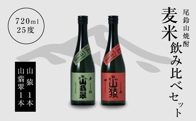 [焼酎尾鈴山(山猿1本・山翡翠1本)720ml] K09_0017_3