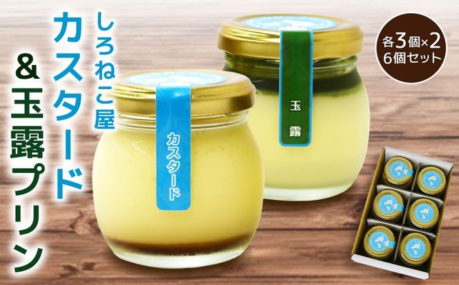 プリン 手作り カスタード プリン 玉露 プリン 各3個 計6個セット お菓子 デザート スイーツ おいしい おやつ 洋菓子 ご褒美 送料無料 静岡県 藤枝市