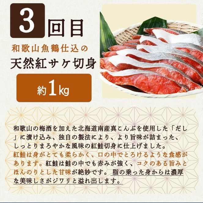 【定期便 全3回】魚鶴商店が選ぶ人気お魚F(銀鮭切身・サバフィレ・紅鮭切身)_G60-T71