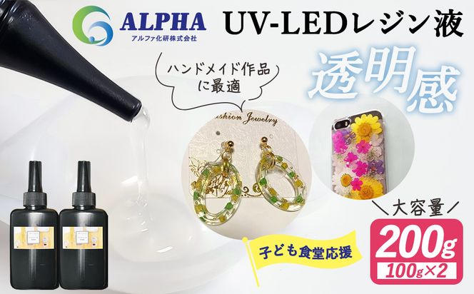レジン液 100g × 2本 セット 大容量 レジン UVレジン UVレジン液 LEDレジン UV LED クリア ハードタイプ 低粘度 シリコンモールド 手芸 クラフト 手作り 愛知 愛知県 日進市
