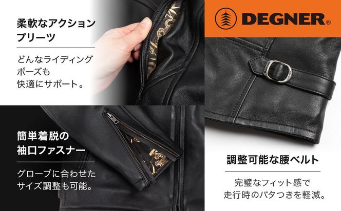 【デグナー】クラシック×花山コラボジャケット［21SJ-14K］虎柄＜XLサイズ＞｜京都 バイクギア バイクアイテム 人気ブランド［レザージャケット 和柄 高級感 プロテクター取り外し可能 おしゃれ おすすめ 本革 革ジャン ツーリング ライダー バイカー お取り寄せ 通販 送料無料 ふるさと納税 ］ 261009_A-JR185VC03