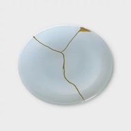 丸小皿  金継ぎデザイン 純白 ［NF146］ 303446_CU90067VC03