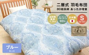 ポーランドマザーグース93％ 二層式 80超長綿 1.3kg 羽毛（8106B）