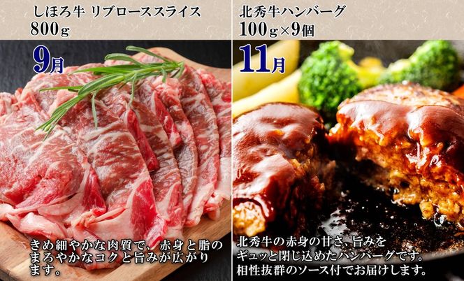 【CF】北海道 プレミアム 定期便 全6回 リブロース スライス サーロイン ローストビーフ ゴロッケ 北秀牛 ハンバーグ ポテトチップス アイス コロッケ 肉 冷凍 頒布 送料無料 十勝 士幌町 クラウドファンディング【X25-2-CF】