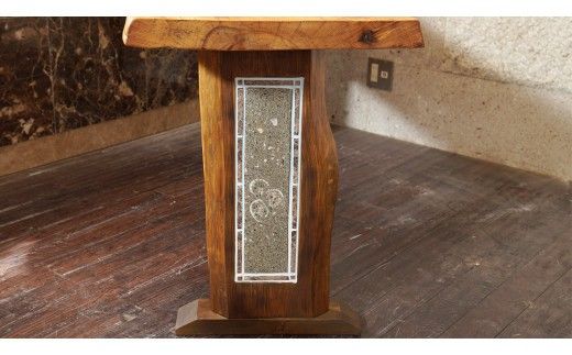 石材プロの作品 「 海 」 ( テーブル ) 家具 アート 一点もの 一点モノ テーブル オブジェ 壁かけ 作品 ハンドメイド 手作り 職人 完成品 国産 木材 石材 金属 おしゃれ アンティーク調 食卓 [DZ007ci]