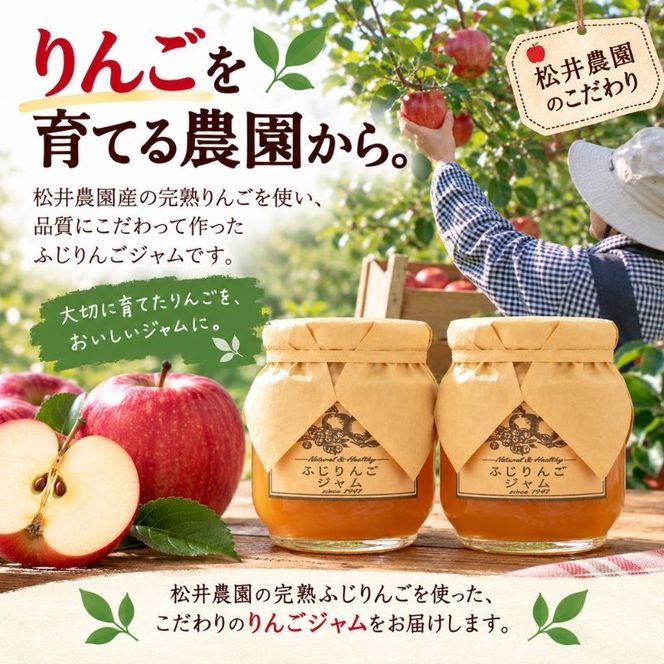 ジャム【ふじりんごジャム（140g）２個セット】りんご リンゴ りんごジャム ふじ 完熟 アップル 果物 ペースト トッピング  トースト ヨーグルト 信州 長野