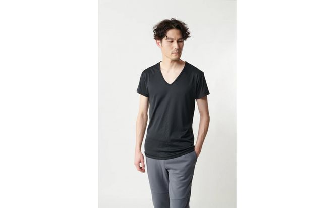 【数量限定】リライブインナー/メンズ/半袖/ブラック（3Lサイズ） 【 リカバリーウェア インナー メンズ インナーシャツ 半袖 アンダーシャツ 機能性シャツ 肌着 プレゼント ギフト 】 041009_ES008VC06