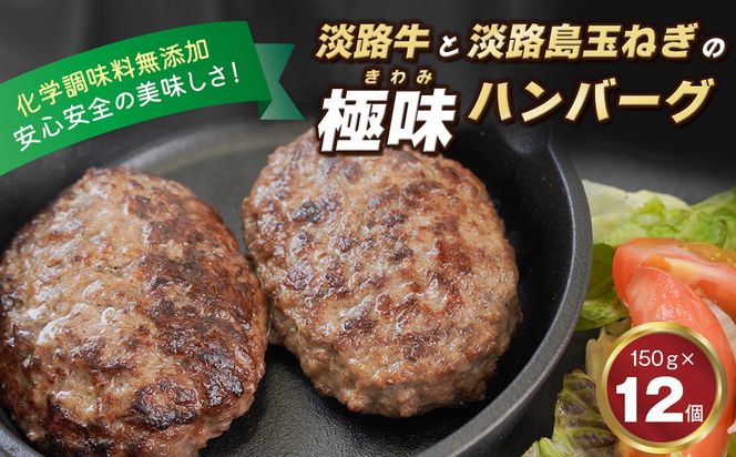 淡路島 極味ハンバーグ 150g×12個　牛肉100％ 冷凍食品 国産牛 化学調味料無添加 ハンバーグ 個包装