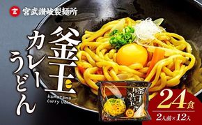 うどん 香川 釜玉 カレーうどん 24食分（2人前×12個） 宮武讃岐製麺所 釜玉うどん 讃岐うどん 麺 麺類 個包装 常温 常温保存 日持ち 備蓄 讃岐 コシ 喉越し スパイシー カレー 卵 ねぎ 野菜 でトッピング ゆで麺 簡単調理 老舗 本場 旨辛 グルメ 保存食 ふるさと納税うどん ふるさと納税カレー 香川県 丸亀 丸亀市 株式会社宮武讃岐製麺所