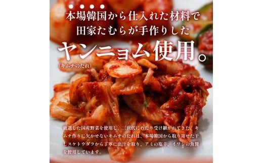 本場韓国人の作るキムチ！田家たむらのキムチセット 本場 手作り 国産野菜 白菜 本格発酵キムチ 韓国キムチ ヤンニョム 漬け物 唐辛子 浅漬け 発酵食品 おかず 富士山 雪解け水 本場韓国人の作るキムチ
