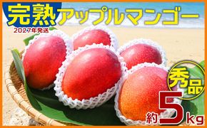 【2027年発送】大ボリューム完熟アップルマンゴー秀品・約5kg農園から直送！