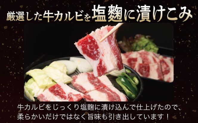 G3351 牛シマチョウ（タレ漬け+塩麹）＆塩麹漬け牛カルビの焼肉セット  合計1.5Kg（1袋250ｇ×各2袋） 【味付け 小分け 焼くだけ 簡単調理 BBQ 牛肉 ホルモン 250g×6袋】