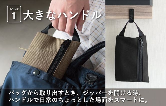 tav0031 【スピード発送】ハンドルポーチ ブラック 撥水生地