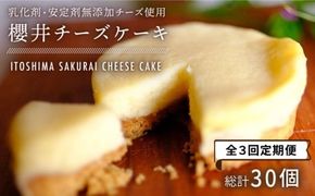 【全3回定期便】無添加チーズの櫻井チーズケーキ【10個入り】 糸島市 / 糸島手作り工房 爽風 [ATA008] スイーツ チーズケーキ 個包装 濃厚 レモン 冷凍 冷蔵