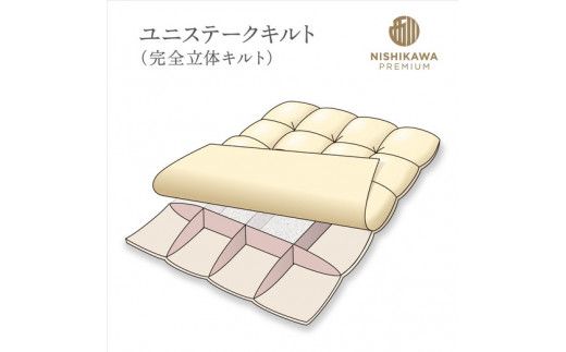 【nishikawa/西川】羽毛ふとん/ジーリンホワイトグースダウン 90％ /シングル/配色ブルー【P263W】（滋賀県　近江八幡市）