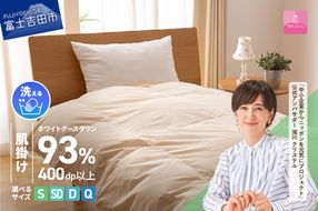 【甲州羽毛肌掛けふとん】手洗いできるロイヤルゴールドホワイトグース93％（シングル～クイーン/アイボリー） 寝具 ふとん 布団 肌掛け 羽毛布団 シングル～クイーン 掛け布団 アイボリー 山梨 富士吉田