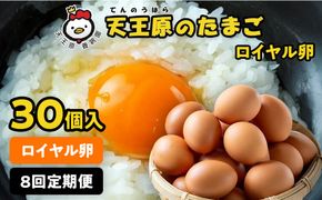【定期便】8回定期 【天王原のたまご】 ロイヤル卵 30個入り 定期便 たまご 卵