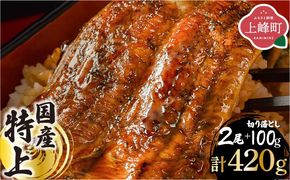 『国産』うなぎ蒲焼 2尾 計320g+切り落とし100g [B-1205-PE]