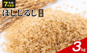 令和7年度産 ほしじるし 3kg 玄米 米 静岡県 袋井市【離島配送不可】