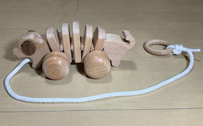 手作り木のおもちゃ　お散歩ワンちゃん 玩具 工芸品 