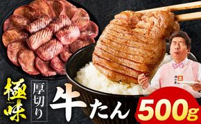 mrz0282 厚切り牛たん 500g【氷温熟成×旨塩ダレ 味付き 訳あり サイズ不揃い 500g 小分け 焼くだけ 焼肉】