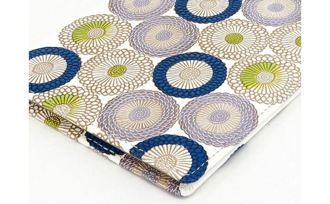 【文庫屋大関】パーソナルホルダー　笠菊＜水明＞【皮革工芸品】 民芸品 雑貨 日用品 ファイル 多用途 牛革 