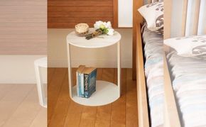 【＆FREL】SCサイドテーブル ロータイプ ホワイト 直径35cm 高さ40cm ※離島への配送不可