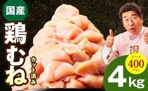 mrz0345 【カット済み】国産 鶏むね肉 4kg【氷温熟成×極味付け 小分け 400g×10P 鶏肉 とり 簡単調理 唐揚げ 親子丼 冷凍】