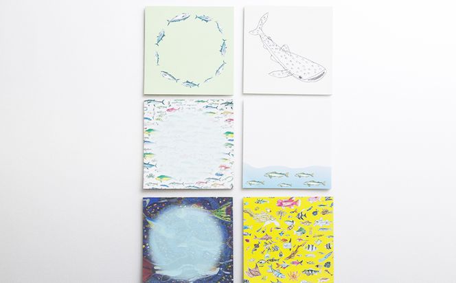 文房具 お魚デザインのメモパッド6種 メモパッド 雑貨 かわいい カラフル 深海の生き物 水族館 ジンベエザメ ジンベイザメ  文具 文房具 メモ用紙 常温 mm-0007