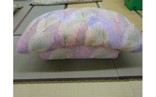 極上純綿　もめん布団　掛敷セット　(ジャワ柄・赤)【CW78W1】