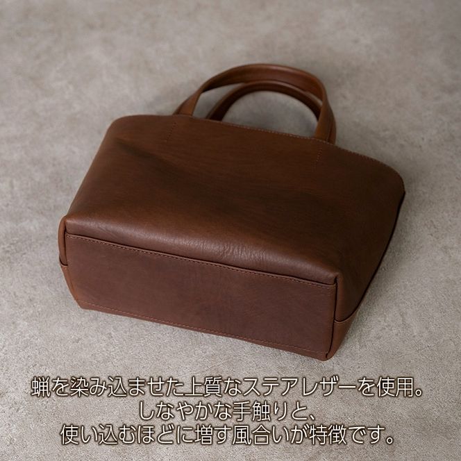 ミニトートバッグ Andy 日本製 革製品 本革 レザー 手作り カバン トート ブラウン