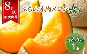 2026年夏発送  メロン 北海道 ふらの 赤肉メロン 約2.5kg×1玉 JAふらの 厳選 産地直送 赤肉 富良野メロン フルーツ 果物 果実 旬 旬のくだもの デザート おやつ めろん 富良野 