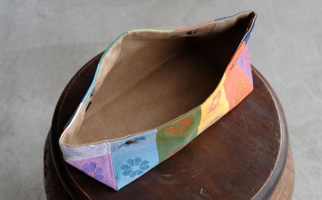 経浮花織 ティッシュケース 格子花 ティッシュカバー ティッシュボックス おしゃれ かわいい 沖縄市 / FABRIC SHOP MINAMI[BCCS004-01]