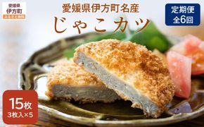 【定期便】【愛媛県伊方町名産】じゃこカツ（3枚入り×5パック）全6回 IKTI022