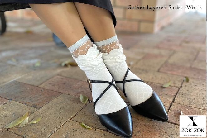 上質感を足にまとうラグジュアリーソックス ZOKZOK 3足セット (ホワイト系) /// 靴下 くつした くつ下 ソックス 足元 ラグジュアリー 婦人 レディース 女性  セット 母の日 ファッション おしゃれ 日本製 奈良県 広陵町