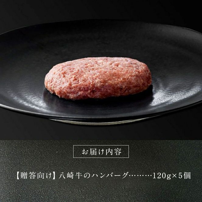 八崎牛のハンバーグ120g×5個【贈答向け】 N0105-YZA596