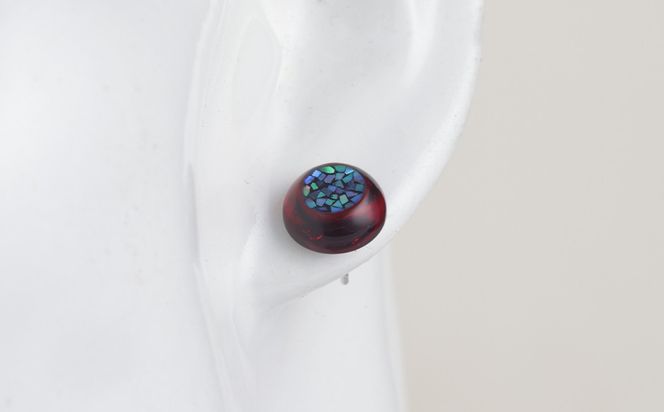 【嵯峩螺鈿野村】ルビーレッドアンバー フラグメントピアス｜京都 老舗 伝統工芸 漆器 ジュエリー［ 京都 老舗 伝統工芸 工芸品 アクセサリー ジュエリー ファッション 漆 人気 おすすめ 職人 お取り寄せ 通販 送料無料 ふるさと納税 ］ 261009_B-AS20