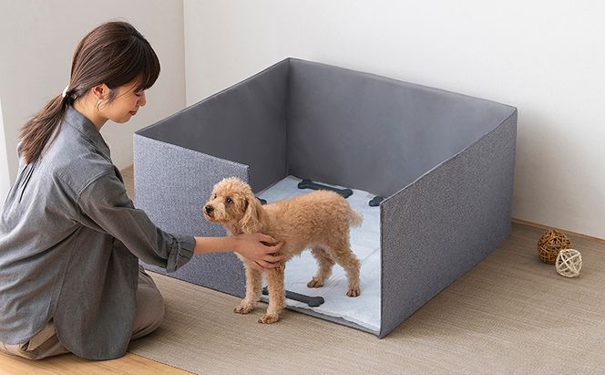 ペット 犬 猫 サークル トイレ ペットトイレサークル PTC-N8040 グレー アイリスオーヤマ コンパクト収納 折りたたみ トイレトレーニング 飛び散らない 介護 