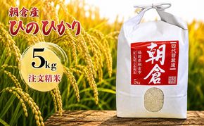 米 5kg ひのひかり 注文精米 朝倉産 こめ お米 ヒノヒカリ 