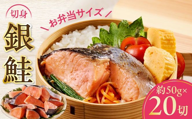 G3710 【お弁当サイズ】銀鮭 切身 約50g×20切れ【小分け 漁師 手切り 1kg さけ サケ 切り身 弁当 朝食 時短 訳あり サイズ不揃い 規格外 冷凍食品 スピード発送】