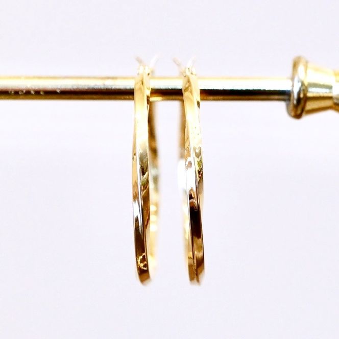 K18 イエローゴールド 地金  フープピアス(直径25mm) 保証書付 KO-0038 SWAD040