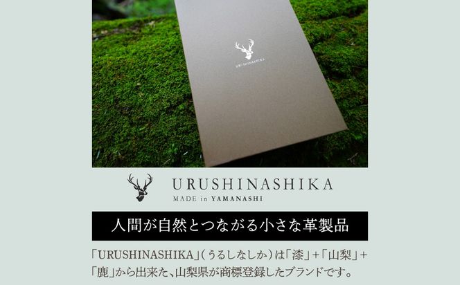 白い甲州印伝「URUSHINASHIKA」カードケース（スライド式） FCR007