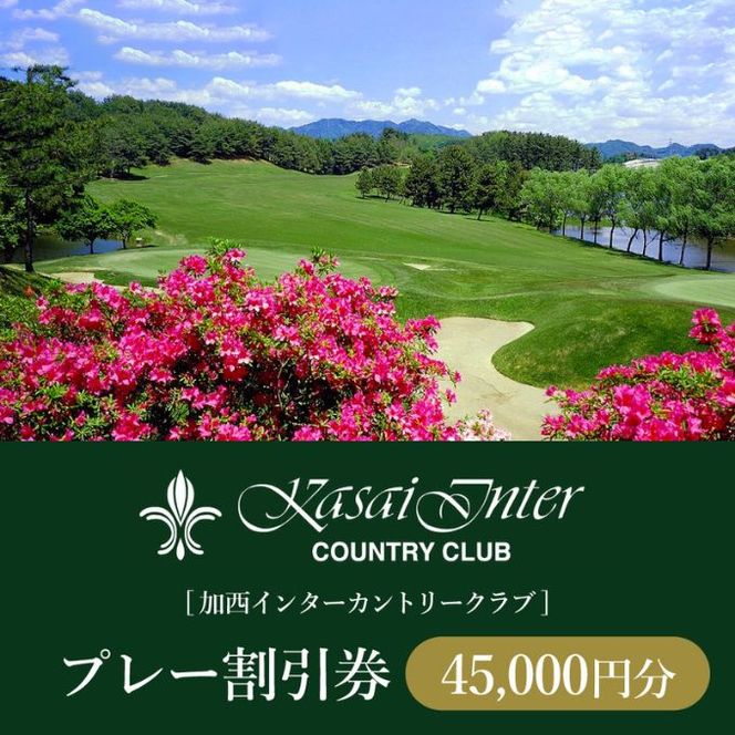 加西インターカントリークラブ プレー割引券 45000円分[ ゴルフ プレー券 兵庫県 ] ゴルフ場利用権 運動 コース ラウンド フラット 18ホール 