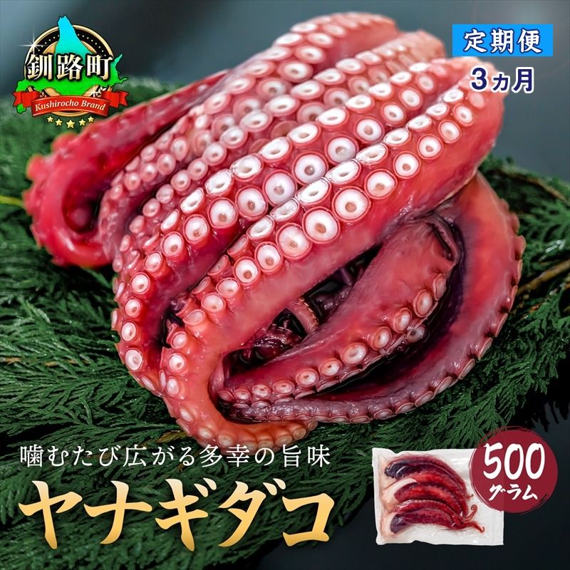 [定期便3ヶ月]ヤナギダコ500g[産地直送]プリプリ食感!釧路町昆布森産 ヤナギダコ|噛むたびに広がる多幸の旨味 お刺身 鍋 煮物に最適 栄養満点 贈答用 にも最適 漁師直送 鮮度抜群 タコ 蛸 北海道 冷凍 釧路町 釧路超 特産品 121-1260-37