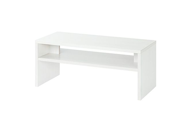 リビングテーブル オフホワイト LTB-890W アイリスオーヤマ インテリア 家具 シンプル メラミン樹脂加工 収納棚付き AVボード 