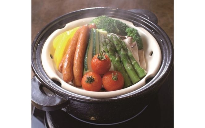 伊賀焼 IH対応ヘルシー蒸し鍋 黒釉（小）2～4人用 ngtn0021