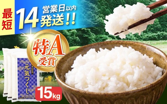 令和7年産　福岡県　元気つくし　15kg（5kg×3袋）《築上町》【カネガエ】[ABFA006]