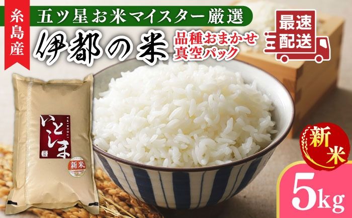 [令和7年産新米][長期保存可能] 五ツ星お米マイスターが厳選 品種おまかせ 白米 5kg 糸島市 / 納富米穀店[ARL005] 米 お米 ご飯 白米 九州 5キロ 真空パック 長期保存 五つ星お米マイスター